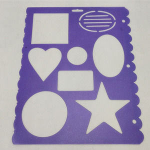 Vintage Stencil Binder Page Shapes Heart Star Circle Oval Square 8.5"x11"